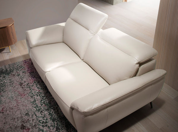2-seater sofa in taupe leather