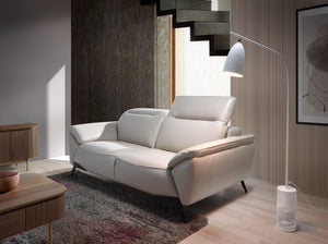 2-seater sofa in taupe leather