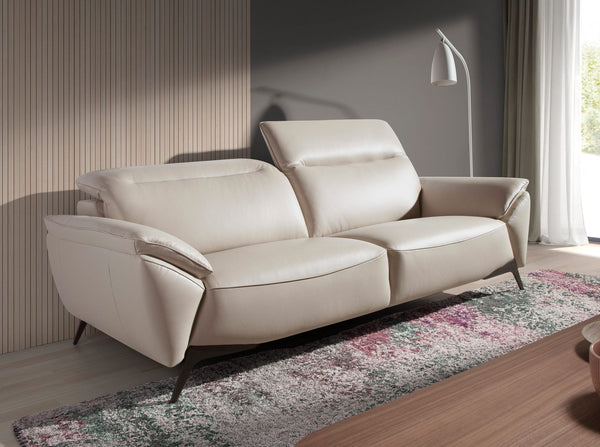 3-seater sofa in taupe leather