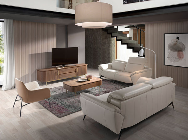 3-seater sofa in taupe leather