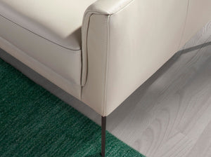 2-seater sofa in taupe gray leather