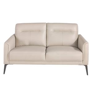 2-seater sofa in taupe gray leather