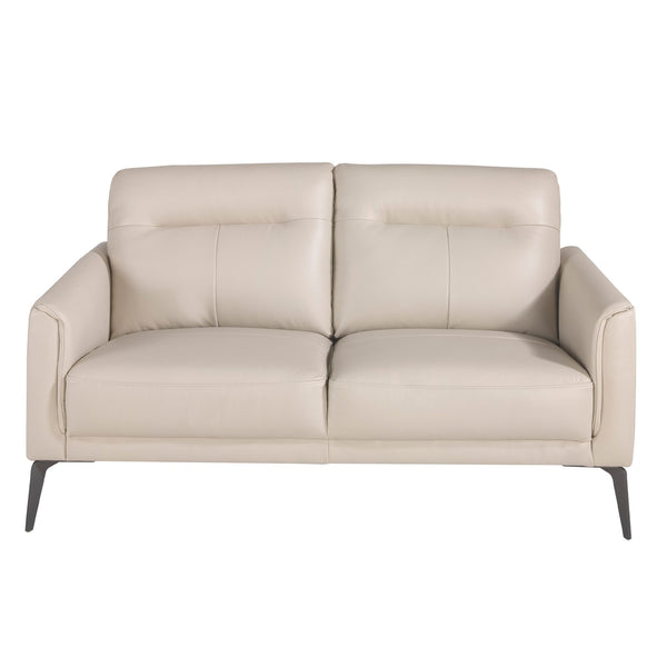 2-seater sofa in taupe gray leather