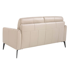 2-seater sofa in taupe gray leather