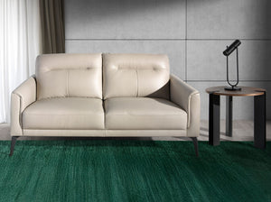 2-seater sofa in taupe gray leather