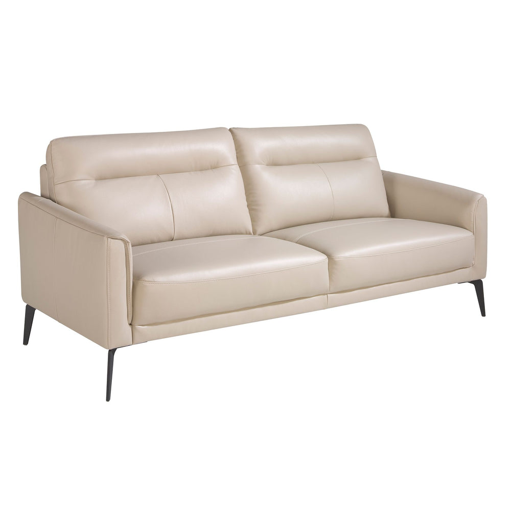 3-seater sofa in taupe gray leather