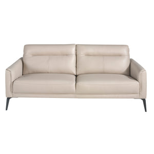3-seater sofa in taupe gray leather