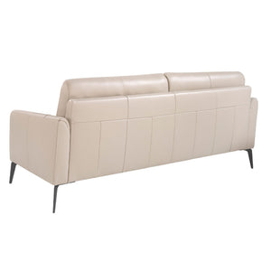 3-seater sofa in taupe gray leather