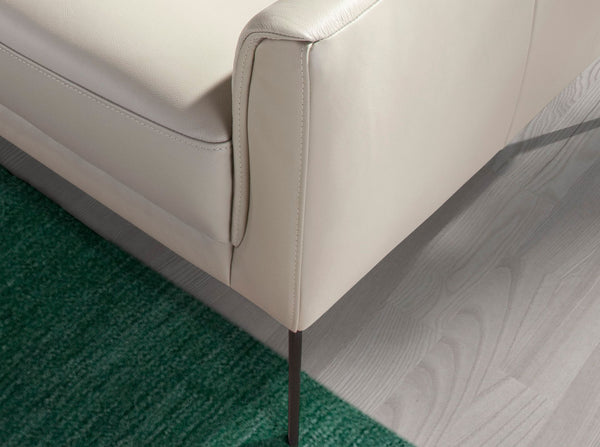 3-seater sofa in taupe gray leather