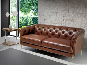 Chester 2-seater sofa in cognac brown leather