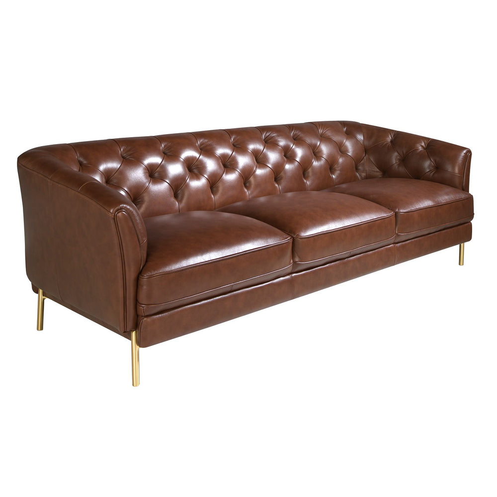 Chester 3-seater sofa in cognac brown leather