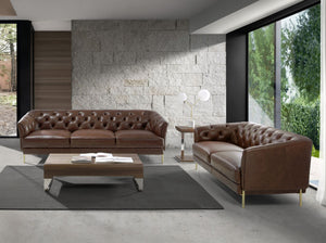 Chester 3-seater sofa in cognac brown leather