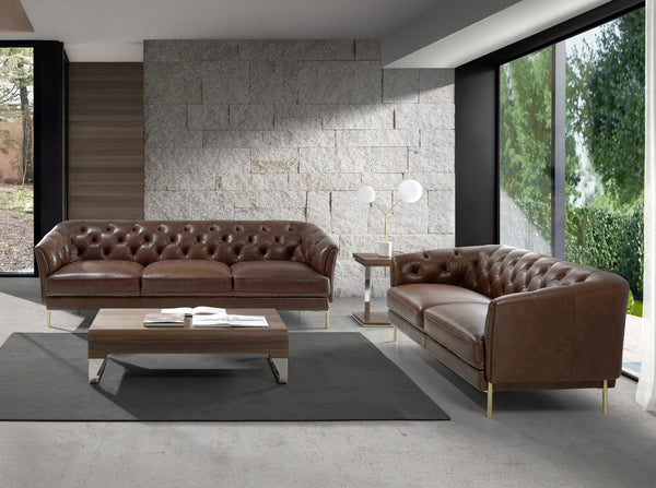 Chester 3-seater sofa in cognac brown leather