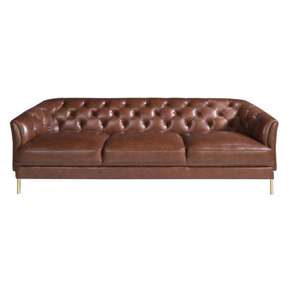 Chester 3-seater sofa in cognac brown leather
