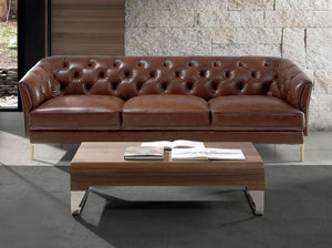 Chester 3-seater sofa in cognac brown leather