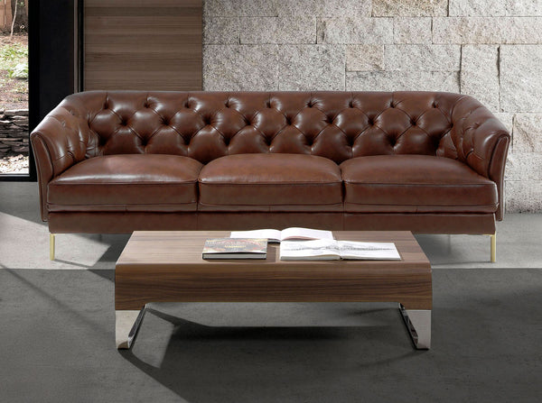 Chester 3-seater sofa in cognac brown leather