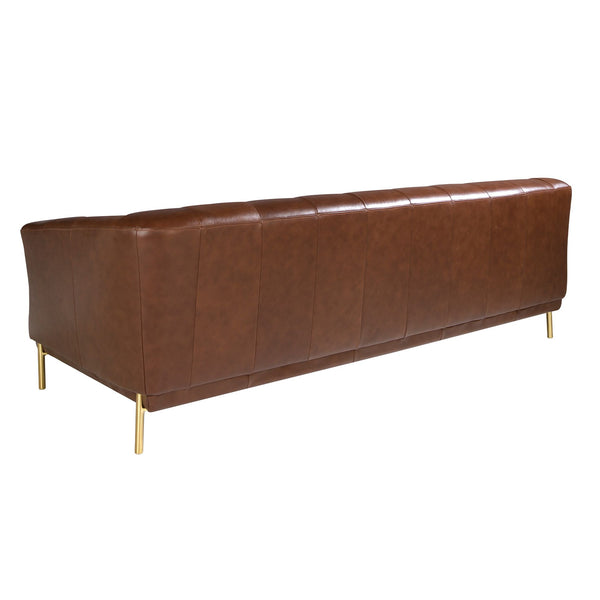 Chester 3-seater sofa in cognac brown leather