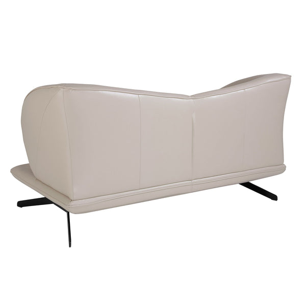 2-seater sofa in taupe gray leather