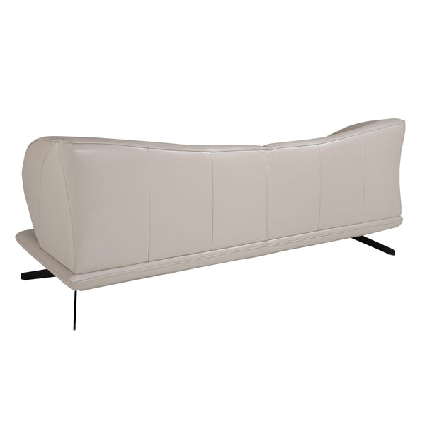 3-seater sofa in taupe gray leather