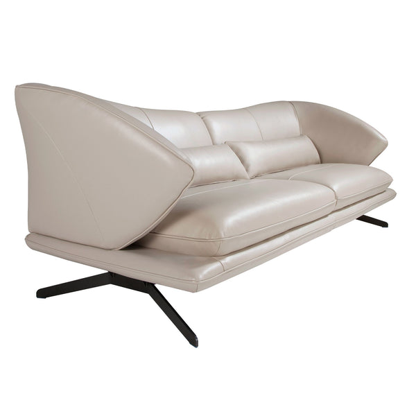 3-seater sofa in taupe gray leather
