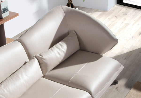 3-seater sofa in taupe gray leather