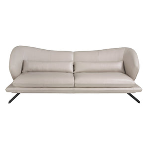 3-seater sofa in taupe gray leather