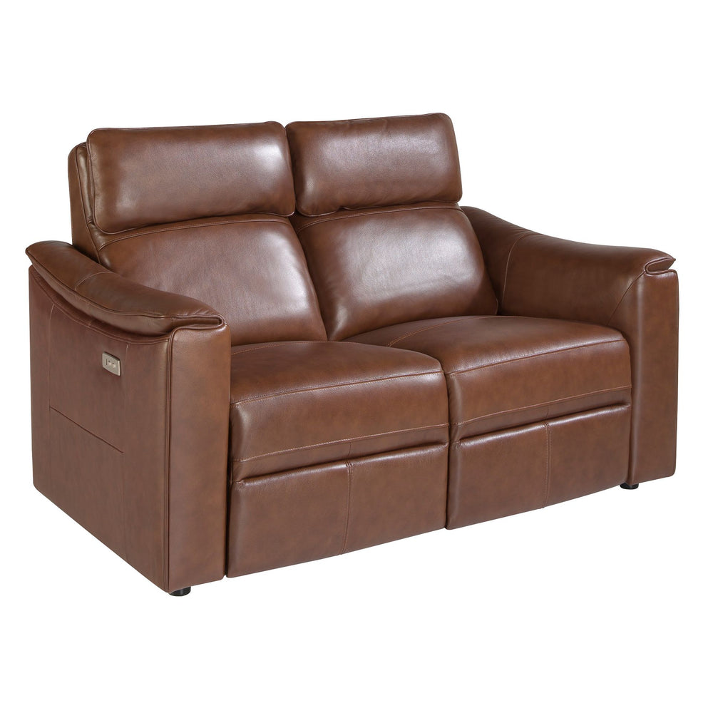 2-seater relaxation sofa in cognac brown leather