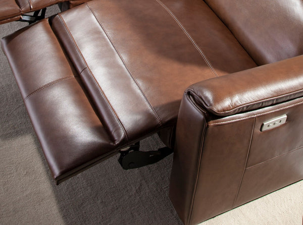 2-seater relaxation sofa in cognac brown leather