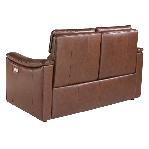 2-seater relaxation sofa in cognac brown leather