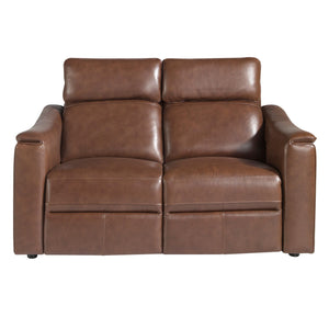 2-seater relaxation sofa in cognac brown leather