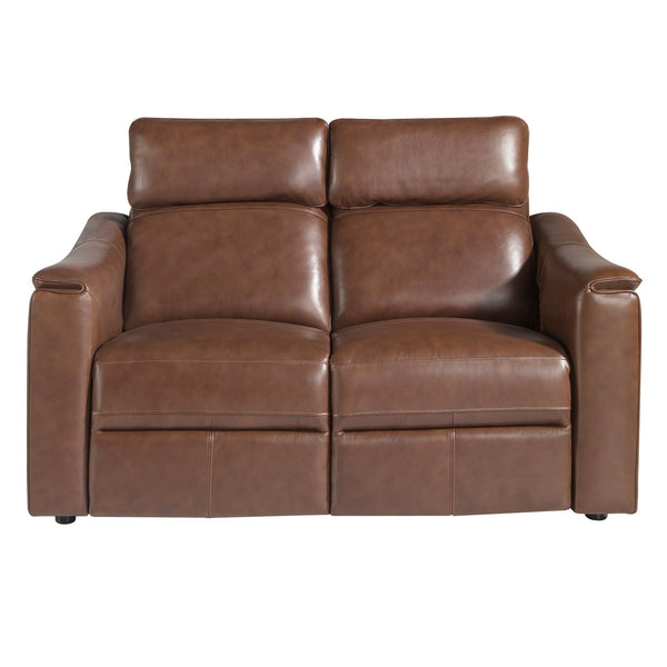 2-seater relaxation sofa in cognac brown leather