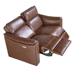2-seater relaxation sofa in cognac brown leather