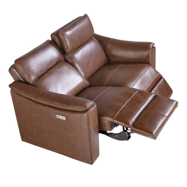 2-seater relaxation sofa in cognac brown leather