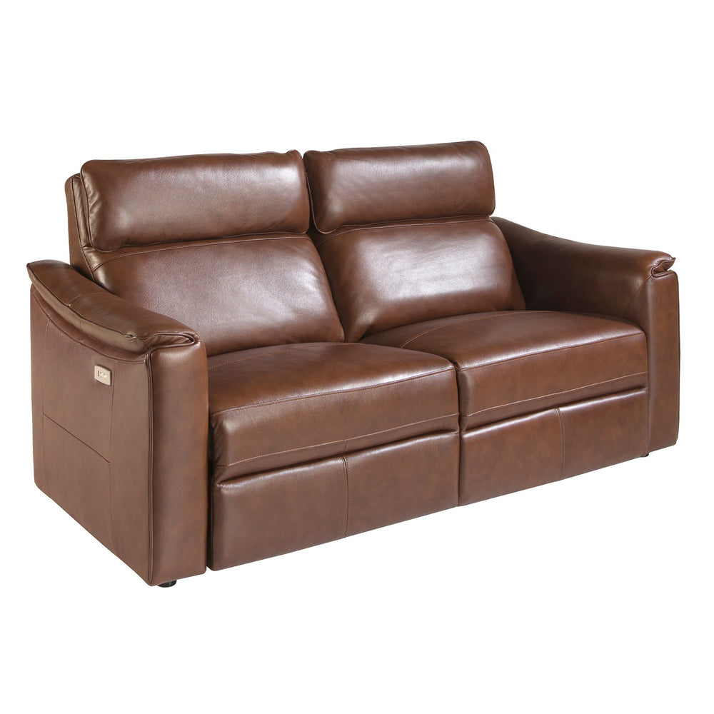 3-seater relaxation sofa in cognac brown leather