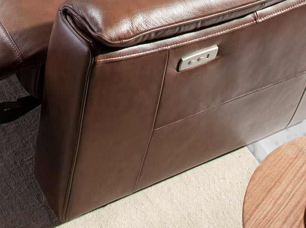 3-seater relaxation sofa in cognac brown leather