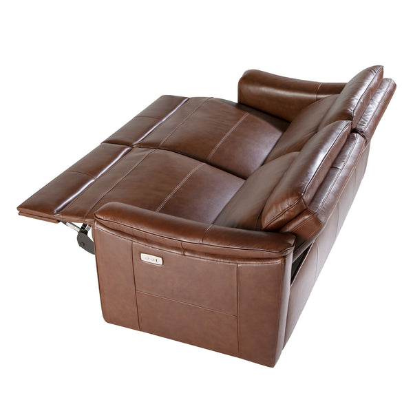 3-seater relaxation sofa in cognac brown leather