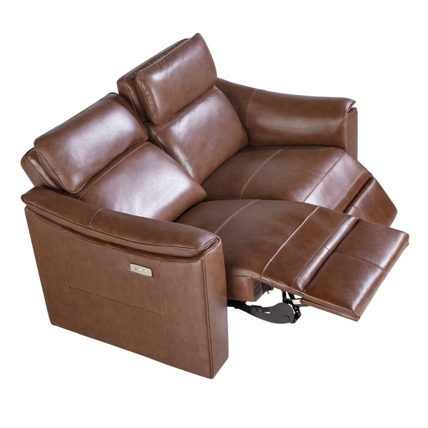 3-seater relaxation sofa in cognac brown leather