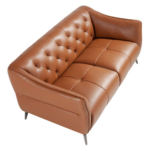 Chester 2-seater sofa in brown leather