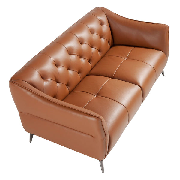 Chester 2-seater sofa in brown leather