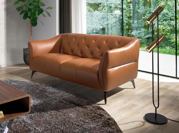 Chester 2-seater sofa in brown leather