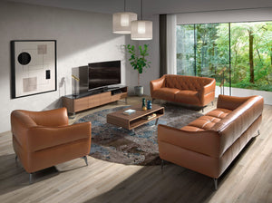 Chester 3-seater sofa in brown leather