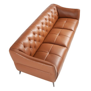 Chester 3-seater sofa in brown leather