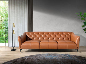 Chester 3-seater sofa in brown leather