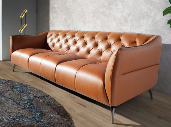 Chester 3-seater sofa in brown leather