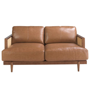 2-seater sofa in brown leather