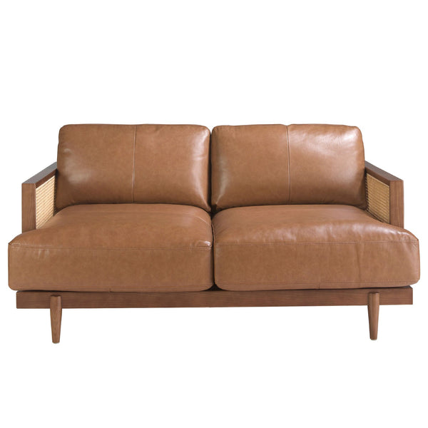 2-seater sofa in brown leather