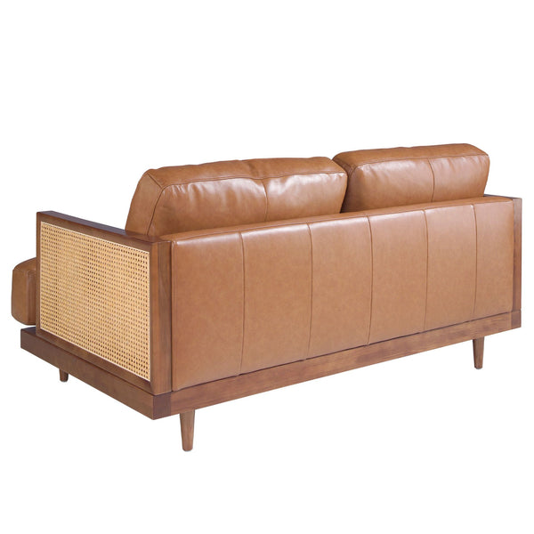 2-seater sofa in brown leather