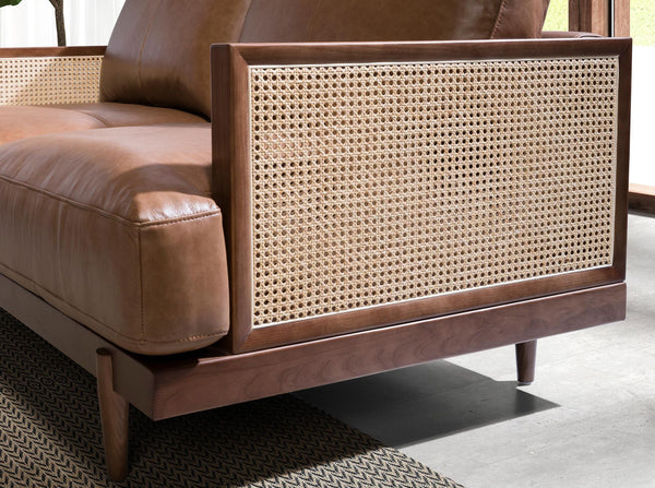 2-seater sofa in brown leather