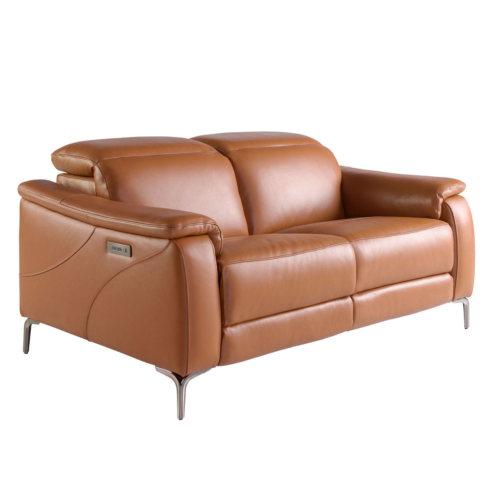 Relaxing 2-seater sofa in brown leather