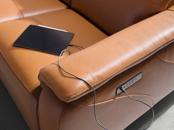 Relaxing 2-seater sofa in brown leather